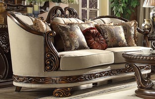 Mahogany, Beige Homey Design  HD-1623-4PC Living Room interior