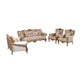 Luxury Golden Bronze Wood Trim CLEOPATRA Sofa Set 3Pcs EUROPEAN FURNITURE Classic