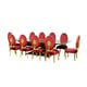 Luxury Ebony & Gold Red Velvet ROSELLA Dining Table Set 11Ps EUROPEAN FURNITURE 