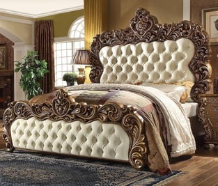 Bedroom  Cream, Gold Finish, Walnut Homey Design  image