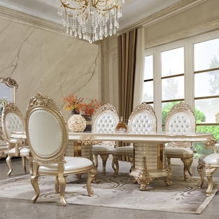 Dining Room  White, Gold Homey Design  image