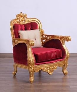 Living Room  Burgundy, Gold, Antique European Furniture photo