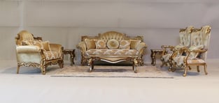 Living Room  Brown, Gold, Silver European Furniture photo