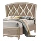 Champagne Finish Wood Queen Bed Transitional Cosmos Furniture Faisal