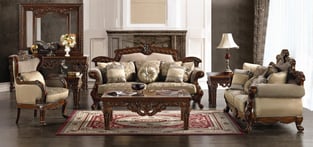 Walnut, Chestnut Homey Design  HD-296-SLC Set-3 Living Room interior