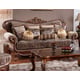 Cherry Finish Wood Sofa Set 2Pcs w/Chaise Traditional Cosmos Furniture Janet