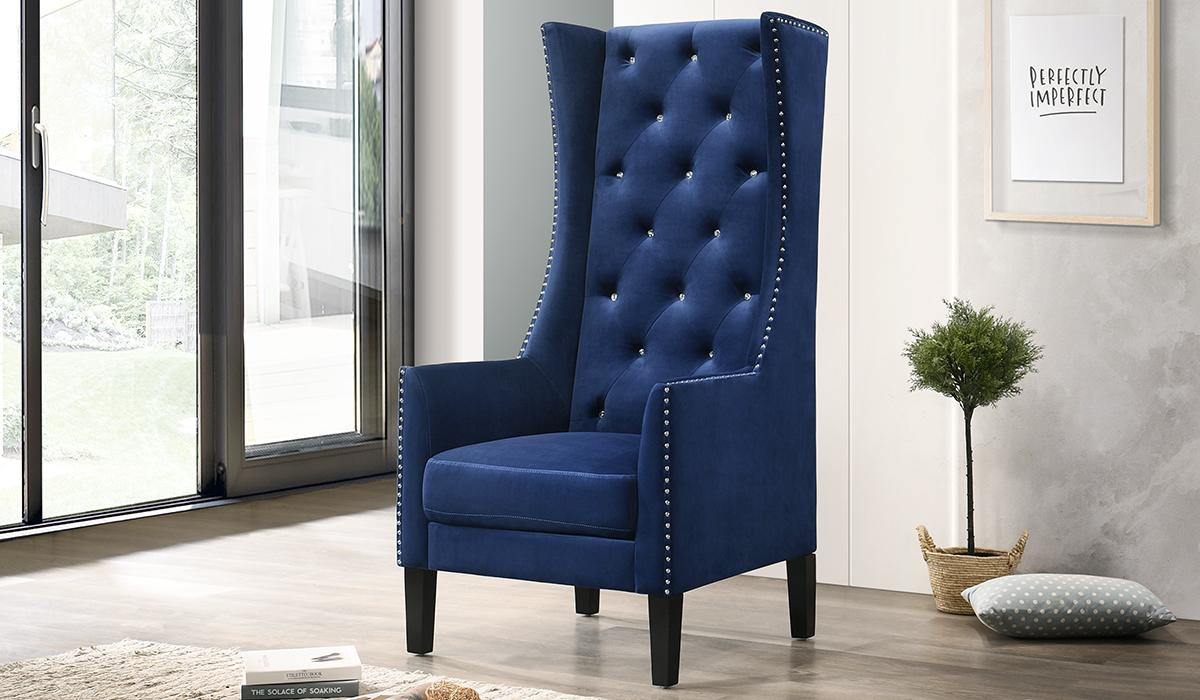 Navy high best sale back chair