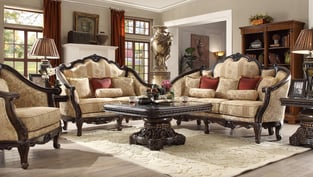 Living Room  Golden Beige, Dark Brown Homey Design  image