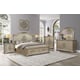 Metallic beige finished Queen Bedroom Set 3Pcs Transitional Cosmos Furniture Alicia