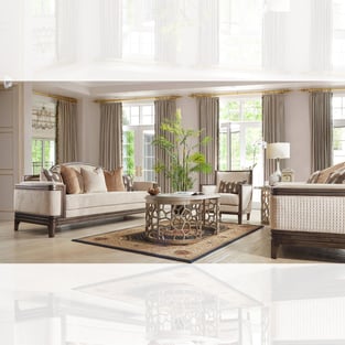 Beige, Brown Homey Design  HD-687-2PC Living Room interior