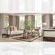 Beige Fabric & Brown Finish Sofa Set 2Pcs Traditional Homey Design HD-687 