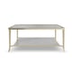 Glass Top & Metal Frame in Whisper of Gold Coffee Table Set 2Pcs PRINCE CHARMING by Caracole 