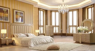 Buy Gold, Silver, Champagne Homey Design  Bedroom 