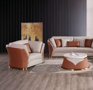 Living Room  Beige, Cognac European Furniture photo