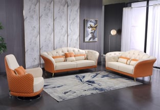 Living Room  Off-White, Orange European Furniture image