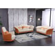 Italian Leather Off White & Orange Sofa Set 3P AMALIA EUROPEAN FURNITURE Modern