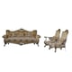 Luxury Antique Silver Wood Trim VALERIA Chair Set 2Pcs EUROPEAN FURNITURE Classic