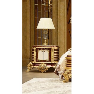 Bedroom  White, Gold, Dark Cherry Homey Design  image