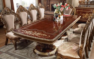 Dining Room  Gold, Dark Brown Homey Design  photo