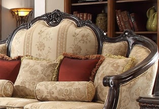 Golden Beige, Dark Brown Homey Design  HD-953-6PC Living Room interior