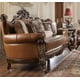 Mohawk Finish Leather Sofa Set 4Pcs w/ Coffee Table Traditional Homey Design HD-555 