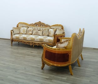 Beige, Gold, Antique European Furniture 31055-Set-2 Living Room interior