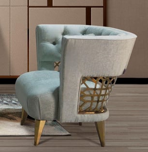 Gold, Teal Cosmos Furniture Naima-Set-3 Living Room interior