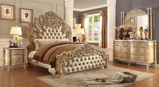 Bedroom  Gold, Antique, Ivory Homey Design  image