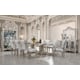 Luxury Antique Silver Grey Wood Oval Dining Table Set 10Pcs Traditional Homey Design HD-5800GR