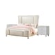 Off-White Finish Wood King Bedroom Set 3Pcs Contemporary Cosmos Furniture Chanel