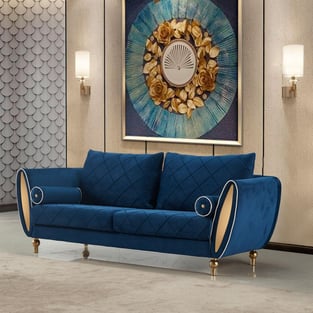 Gold, Blue European Furniture EF-22560-S Living Room interior