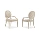 Soft Silver Leaf Finish Upholstered Pearl Dining Armchair Set 2Pcs CHITTER CHATTER by Caracole 