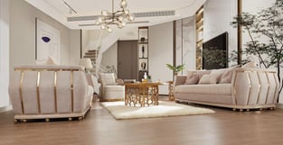 Living Room  Gold, Cream Homey Design  image