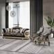 Classic Black & Gold Wood Living Room Armchair Homey Design HD-9012