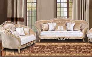 Living Room  Champagne, Off-White, Copper European Furniture image