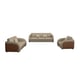Beige & Brown Italian Leather NOIR Sofa Set 3Pcs EUROPEAN FURNITURE Contemporary