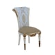 Valentina Beige & Dark Gold Luxury Fabric Side Chair Set 2Pcs EUROPEAN FURNITURE