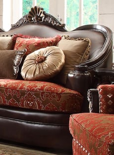 Living Room  Dark Brown, Red Homey Design  photo