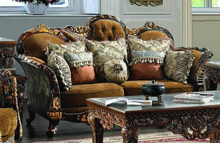 Order Brown, Gold Homey Design  HD-260-3PC Living Room now