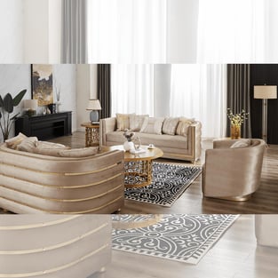 Living Room  Beige, Gold Homey Design  photo