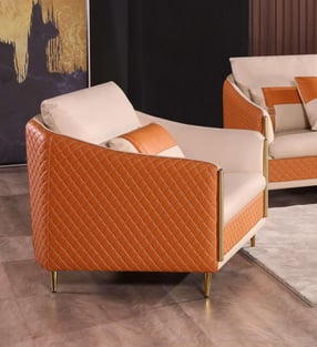 Order Off-White, Orange European Furniture EF-64455-S-Set-3 Living Room now