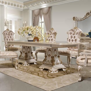 Beige, Gold Homey Design  HD-9086-SC-2PC Dining Room interior