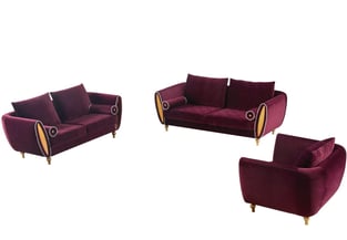 Order Burgundy, Gold European Furniture EF-22561-L Living Room now