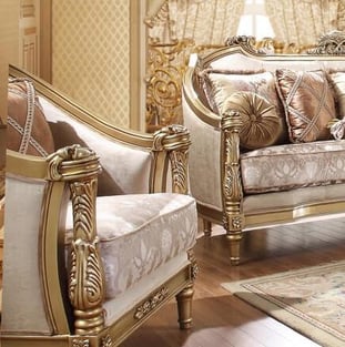 Buy Beige, Antique, Gold Finish Homey Design  Living Room 