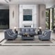Glam Gray Italian Leather MAYFAIR Sofa Set 2Pcs EUROPEAN FURNITURE Modern