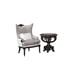 Luxury Grey Chenille Wenge Accent Chair/End Table VERSAILLES-PALLADIO Benetti's