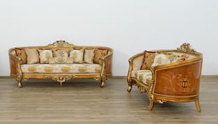 Living Room  Brown, Gold, Antique European Furniture image