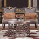 Dark Gray Pearl Fabric & Gold Finish Armchairs Set 3Pcs Traditional Homey Design HD-6024-1 