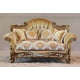 Luxury Golden Brown & Silver Wood Trim ALEXSANDRA Sofa Set 2Pcs EUROPEAN FURNITURE