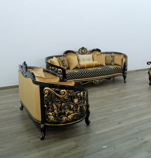 Buy Gold, Antique, Black European Furniture Living Room 